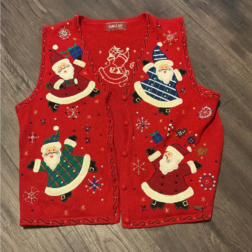 Festive Red Santa Sweater Vest